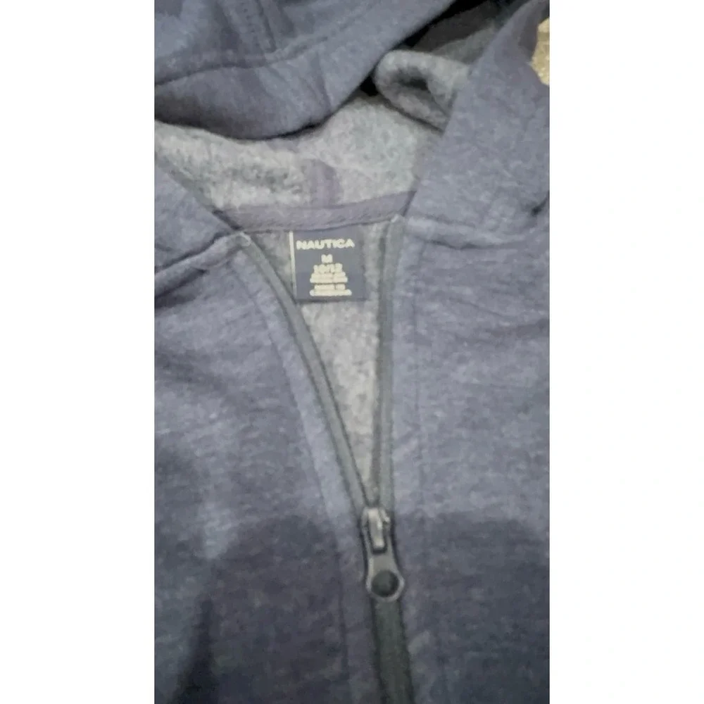 NEW boys kids size 10/12 Nautica zip up hoodie sweatshirt. Color: heathered navy